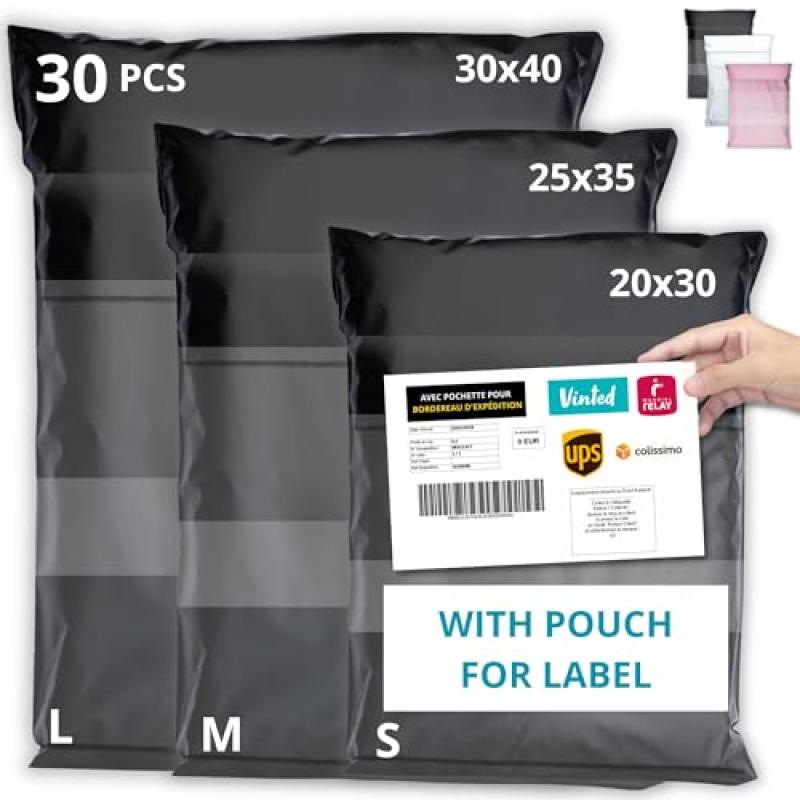EMBALLAX Parcel Bags with Shipping Label Pouch EMBALLAX Parcel Bags with Shipping Label Pouch