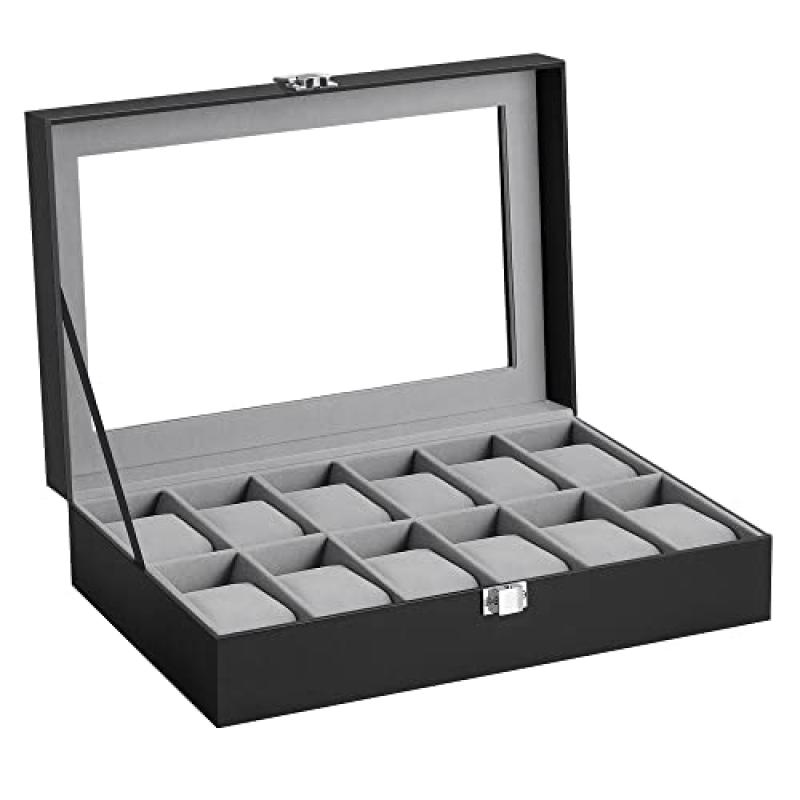 SONGMICS Watch Box with Glass Lid SONGMICS Watch Box with Glass Lid