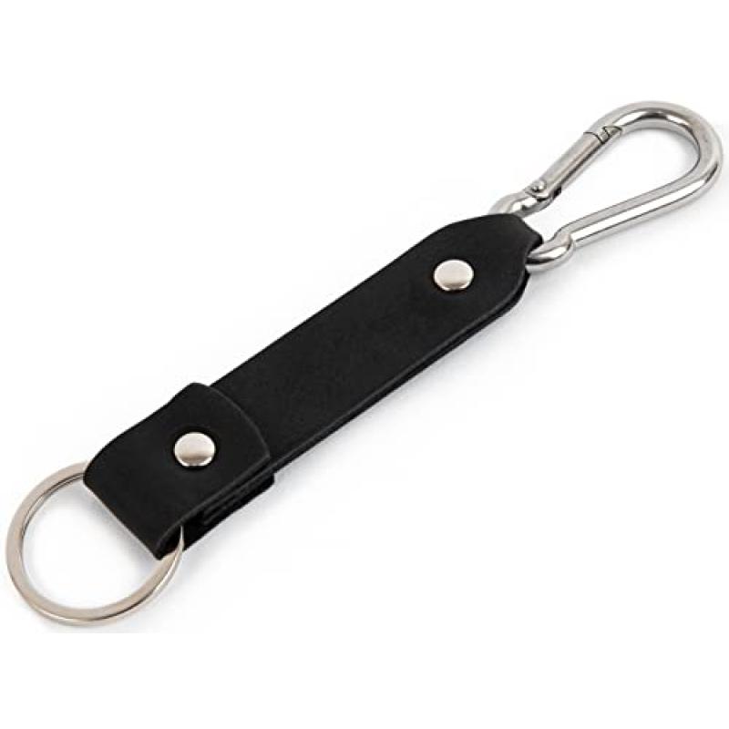 Leather Key Fob with Carabiner Hook