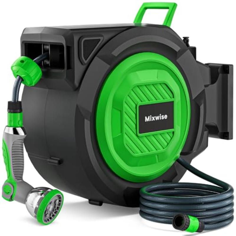 Retractable Garden Hose Reel with Swivel Bracket