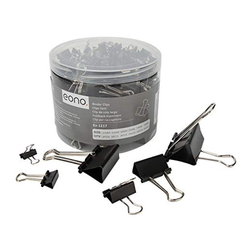Eono Black Binder Clips, Metal Paper Clamps Eono Black Binder Clips, Metal Paper Clamps