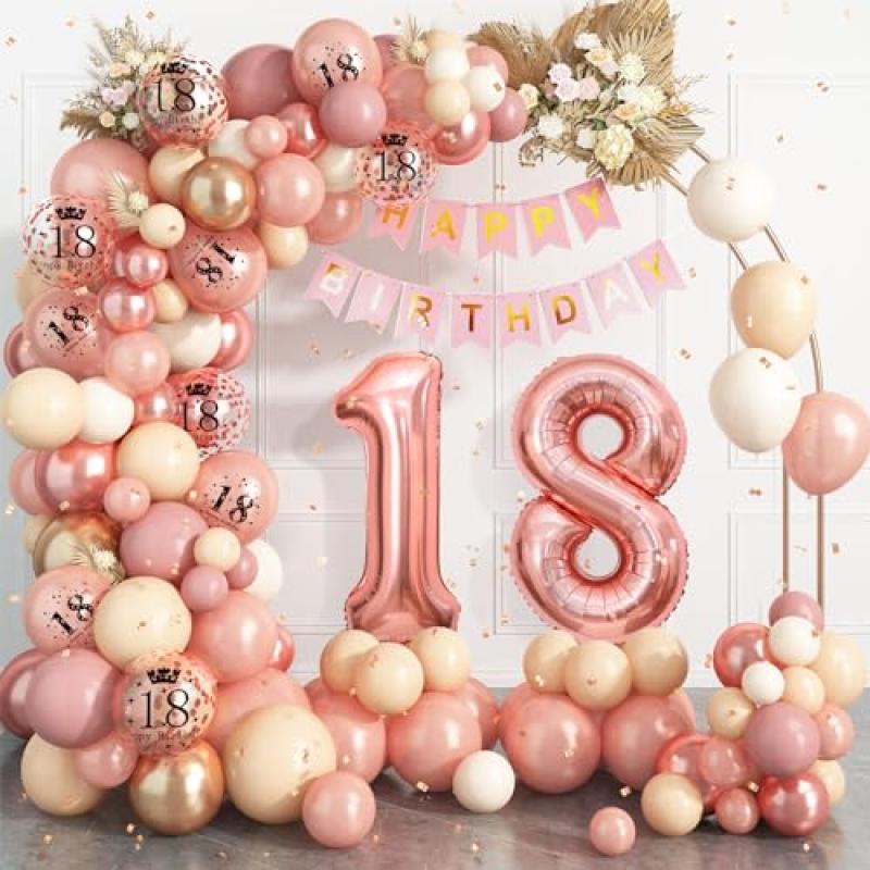 Rose Gold 18th Birthday Balloon Arch Kit Rose Gold 18th Birthday Balloon Arch Kit