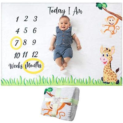 Personalised Baby Milestone Blanket Personalised Baby Milestone Blanket