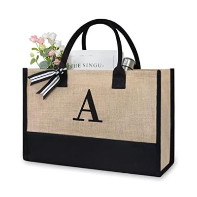 TOPDesign Initial Jute/Canvas Tote Bag TOPDesign Initial Jute/Canvas Tote Bag