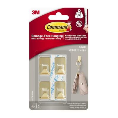 Command Small Metallic Hook with Adhesive Strips Command Small Metallic Hook with Adhesive Strips