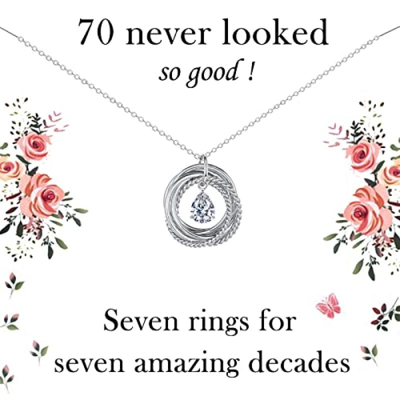 VOSAP 7 Rings Necklace for 70th Birthday VOSAP 7 Rings Necklace for 70th Birthday