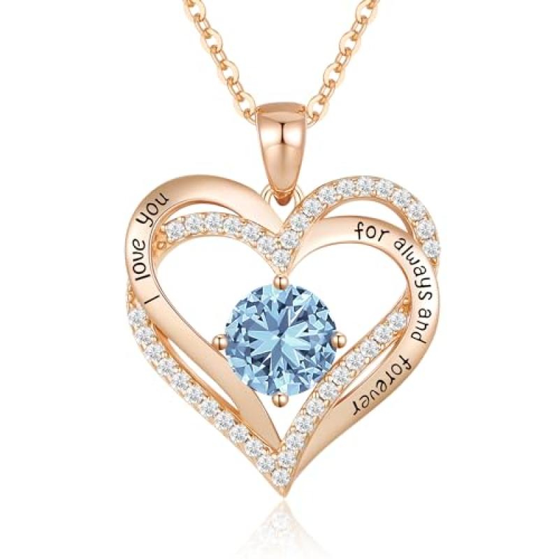 CDE March Birthstone Pendant Necklace CDE March Birthstone Pendant Necklace
