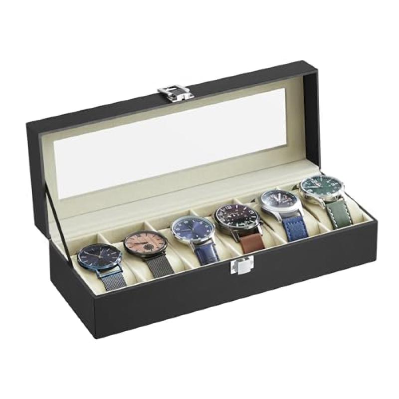 SONGMICS Watch Box with 6 Slots JWB06BE SONGMICS Watch Box with 6 Slots JWB06BE