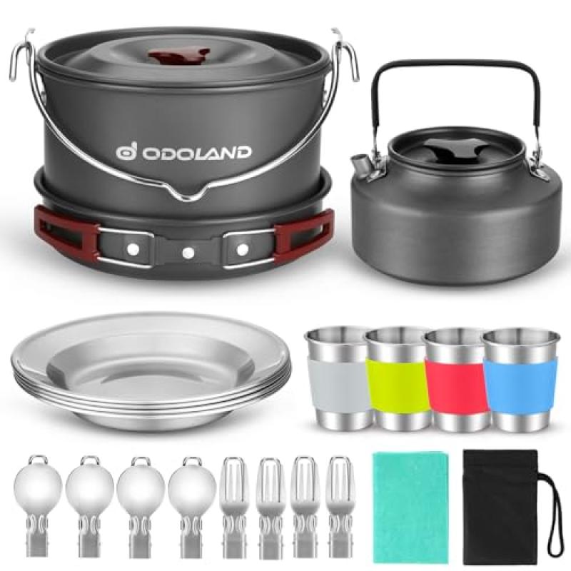 Odoland Camping Cookware Kit Odoland Camping Cookware Kit
