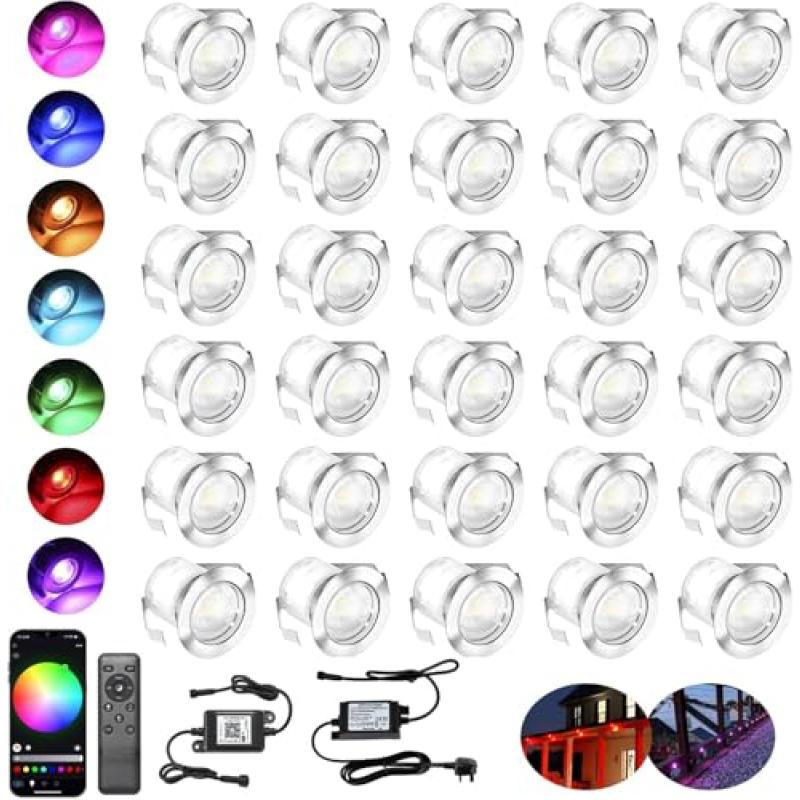 INDARUN RGB LED Decking Lights - Outdoor Lighting INDARUN RGB LED Decking Lights - Outdoor Lighting