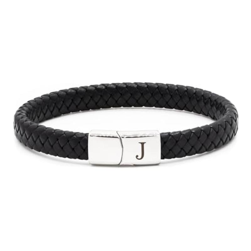 HAYOUWAY Men's Leather Initial Bracelet HAYOUWAY Men's Leather Initial Bracelet