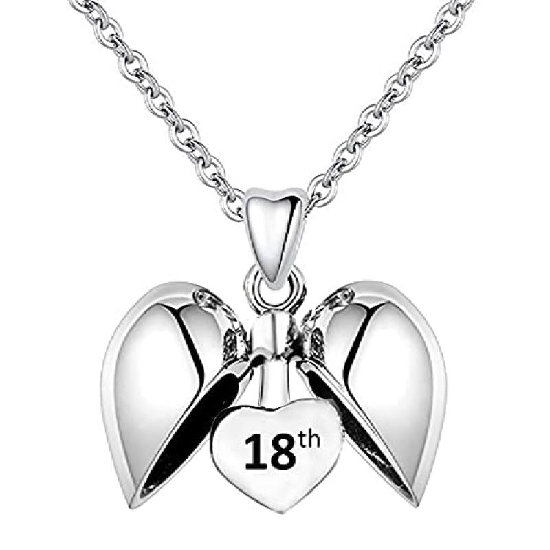 LSDesigns 18th Birthday Heart Necklace in 925 Sterling Silver LSDesigns 18th Birthday Heart Necklace in 925 Sterling Silver
