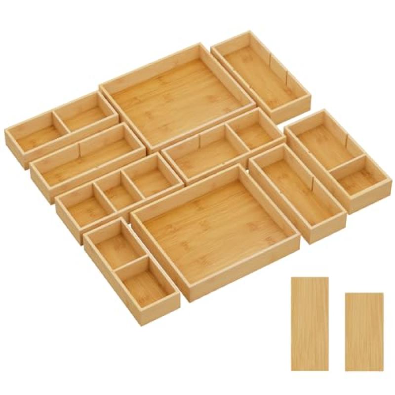 Lifewit Bamboo Drawer Organiser Lifewit Bamboo Drawer Organiser