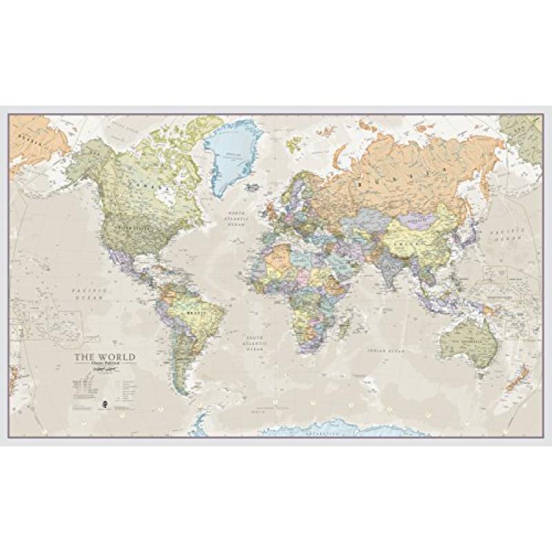 Classic World Map Poster Classic World Map Poster