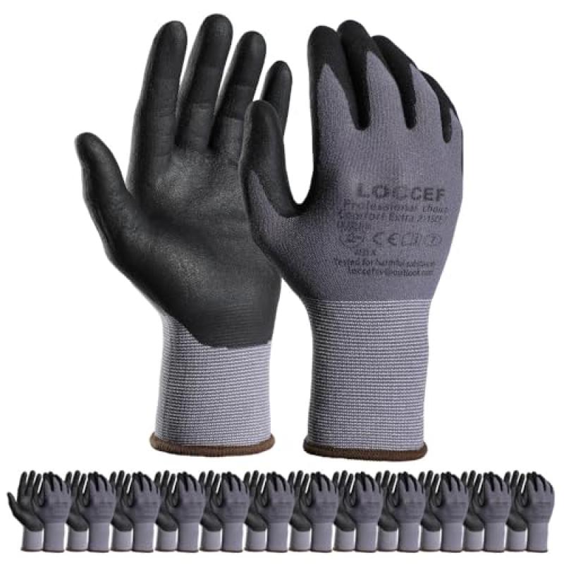 LOCCEF Work Gloves with Nitrile Coating LOCCEF Work Gloves with Nitrile Coating