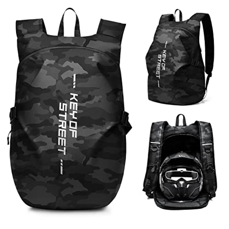 Motorcycle Backpack with Helmet Compartment Motorcycle Backpack with Helmet Compartment