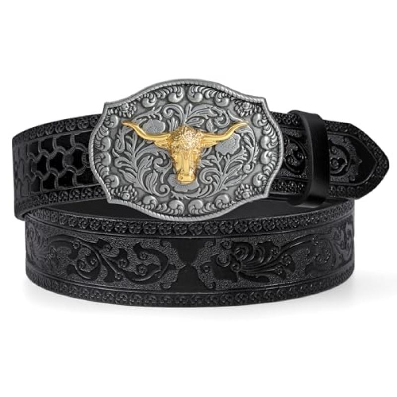 LEACOOLKEY Cowboy Leather Belt LEACOOLKEY Cowboy Leather Belt