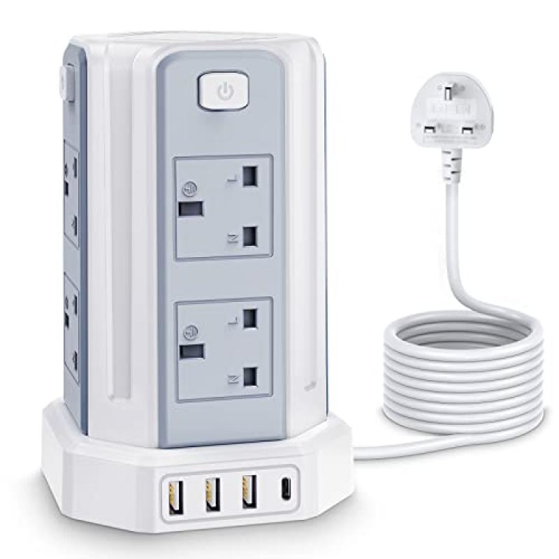 Tower Extension Lead with USB Ports Tower Extension Lead with USB Ports