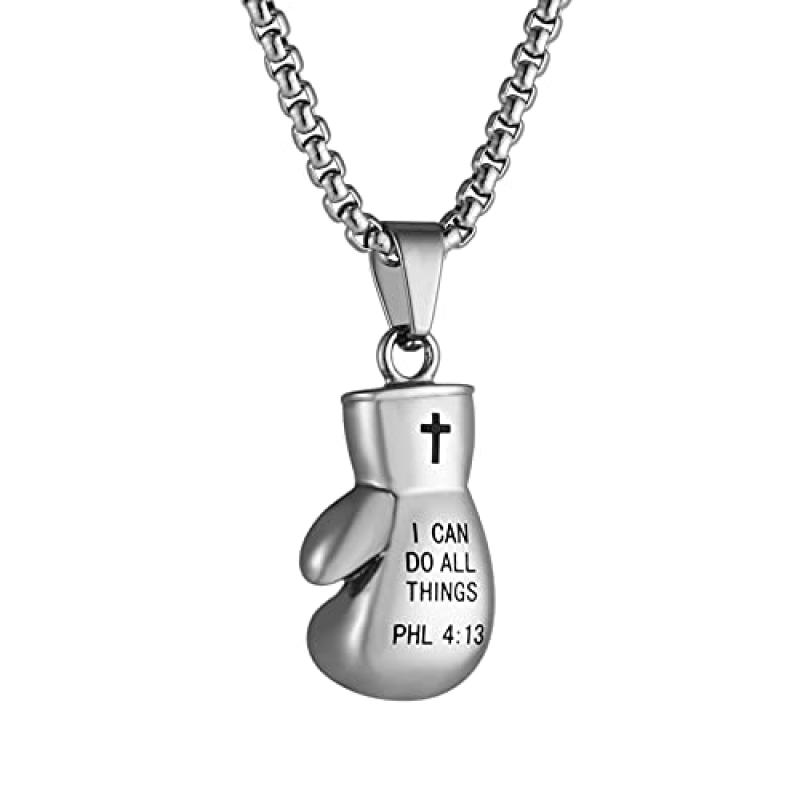 HZMAN Boxing Glove Cross Pendant Necklace