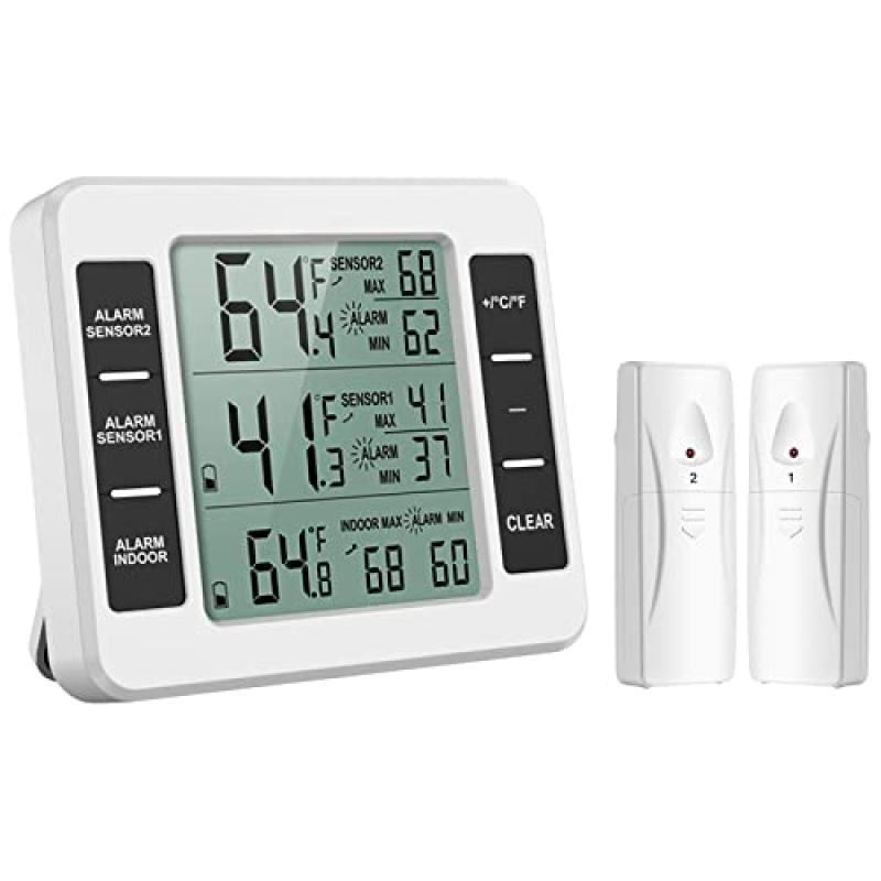 ORIA Fridge Thermometer with Audible Alarms ORIA Fridge Thermometer with Audible Alarms