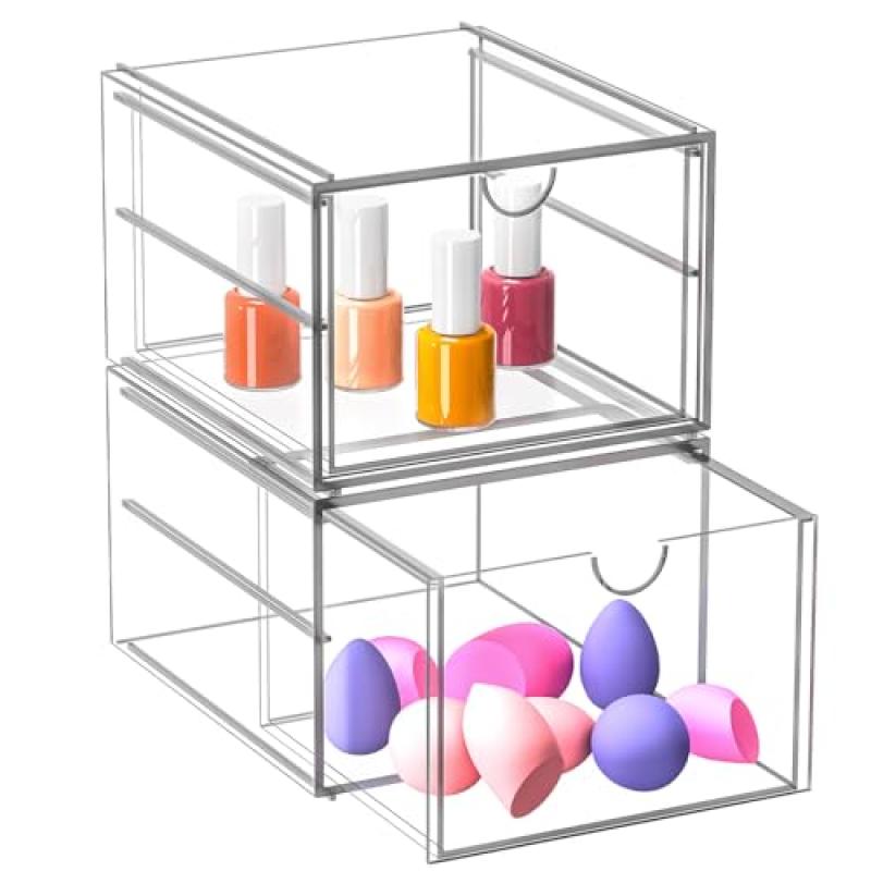 Stackable Cosmetic Drawer Organizer Stackable Cosmetic Drawer Organizer