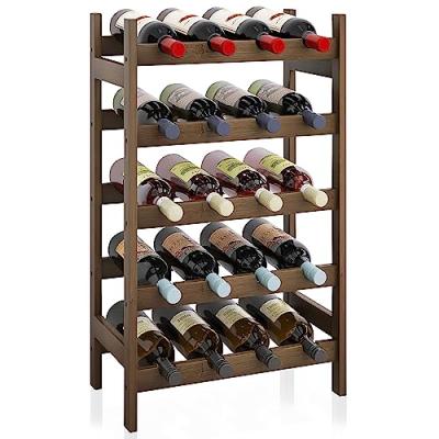 SMIBUY Bamboo Wine Rack, 20 Bottles SMIBUY Bamboo Wine Rack, 20 Bottles