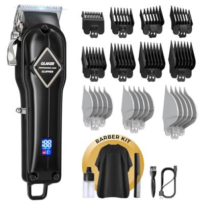 GLAKER Barber Hair Clipper with 15 Guide Combs GLAKER Barber Hair Clipper with 15 Guide Combs