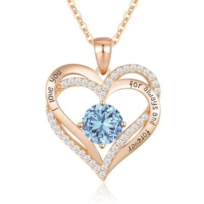 CDE March Birthstone Pendant Necklace CDE March Birthstone Pendant Necklace