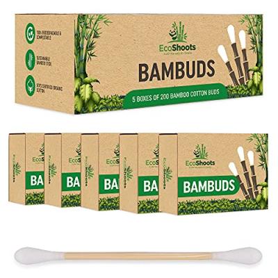 EcoShoots Bamboo Cotton Buds - 1000 Q Tips EcoShoots Bamboo Cotton Buds - 1000 Q Tips