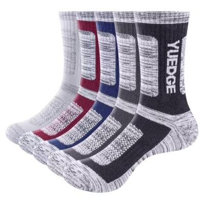 YUEDGE Men's Crew Socks, Anti-Odor, Multipack