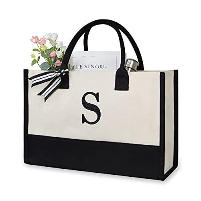 TOPDesign Initial Canvas Tote Bag - Personalised Gift TOPDesign Initial Canvas Tote Bag - Personalised Gift