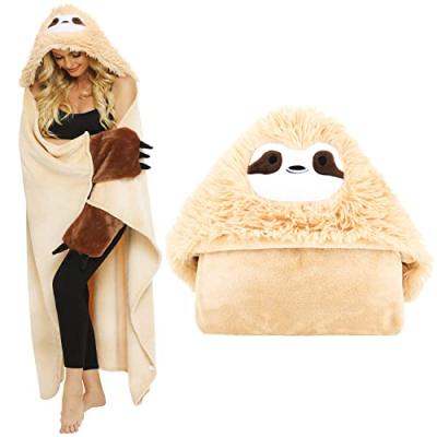 Shoppawhile Sloth Hooded Blanket Shoppawhile Sloth Hooded Blanket