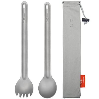 TiTo Titanium Long Handle Spork and Spoon TiTo Titanium Long Handle Spork and Spoon