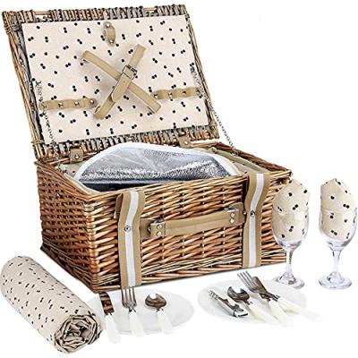 G GOOD GAIN Willow Picnic Basket Set G GOOD GAIN Willow Picnic Basket Set