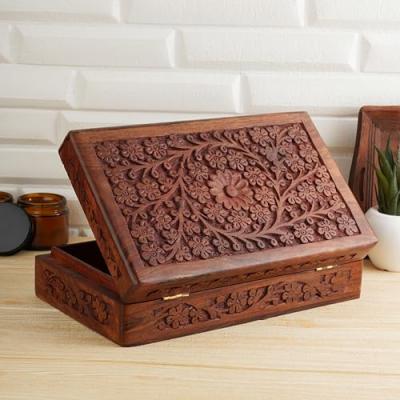 Ajuny Wooden Handcarved Jewelry Storage Box Ajuny Wooden Handcarved Jewelry Storage Box