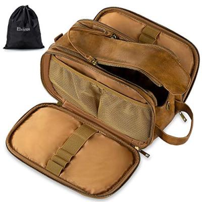 Elviros Leather Toiletry Bag Elviros Leather Toiletry Bag