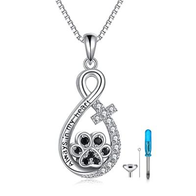 VONALA Dog Paw Print Urn Necklace VONALA Dog Paw Print Urn Necklace