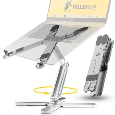 FoldWise X Laptop Stand - Aluminium, Rotating, Adjustable FoldWise X Laptop Stand - Aluminium, Rotating, Adjustable