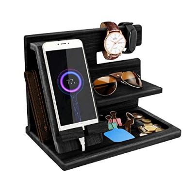 Wooden Bedside Organiser for Men Wooden Bedside Organiser for Men