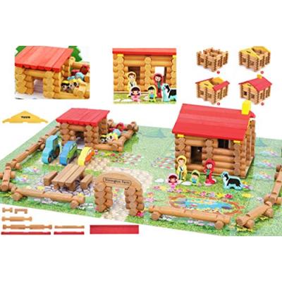TOWO Wooden Logs Farm House Construction Set TOWO Wooden Logs Farm House Construction Set