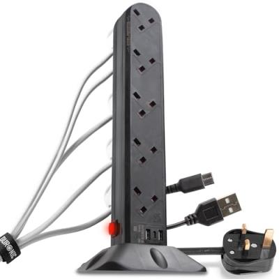 Duronic Tower Extension Lead with USB ST10B Duronic Tower Extension Lead with USB ST10B