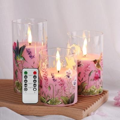Eywamage Hummingbird Glass Flameless Candles
